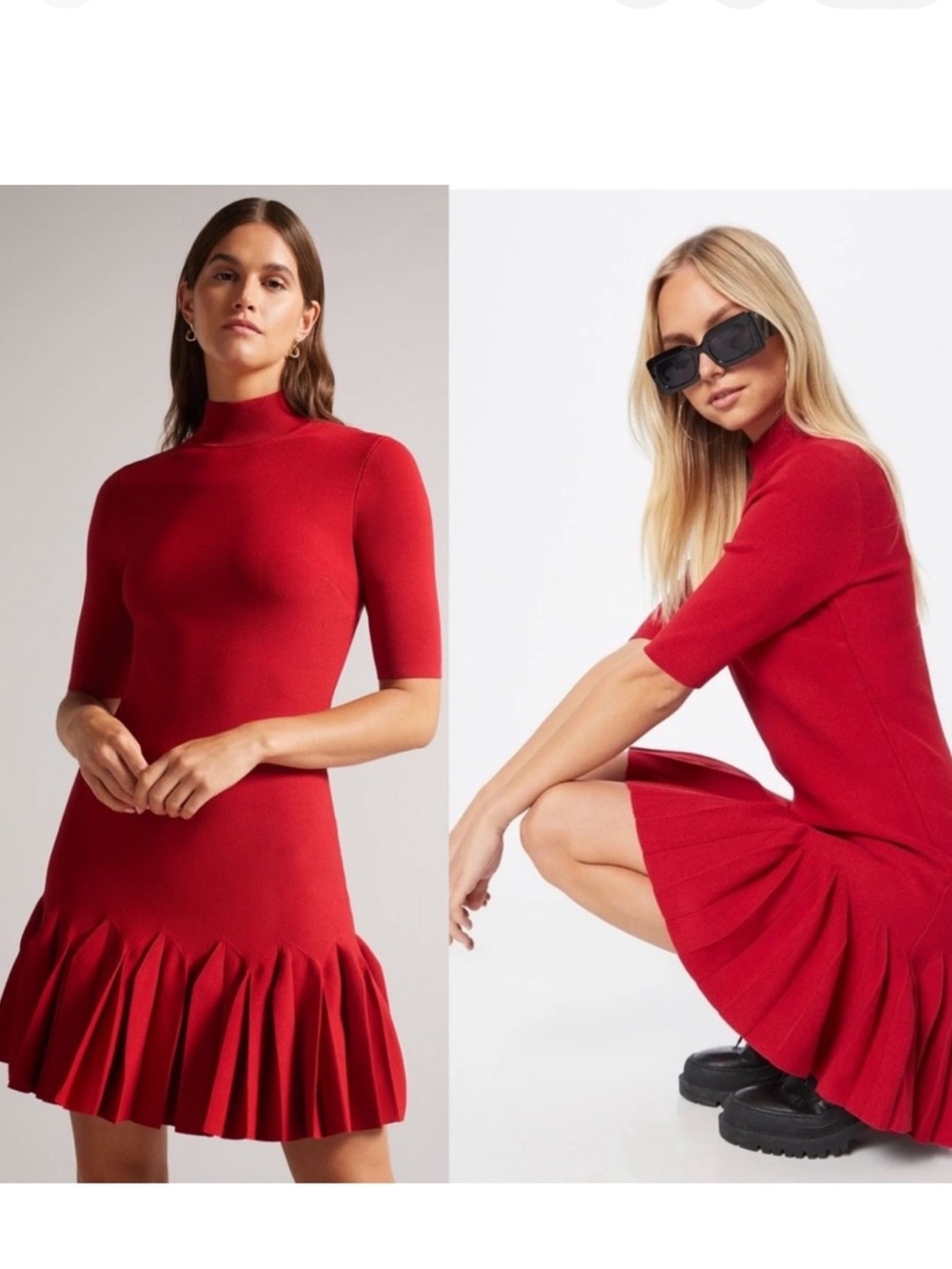 Ted Baker red CANDDY full Milano fit and flare midi dress - size 6